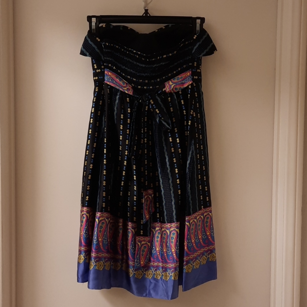 NWT, Betsey Johnson Vintage Strapless Silk Dress - Picture 6 of 13